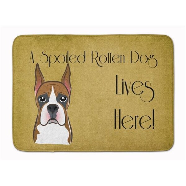 Carolines Treasures Carolines Treasures BB1471RUG Boxer Spoiled Dog Lives Here Machine Washable Memory Foam Mat BB1471RUG - main